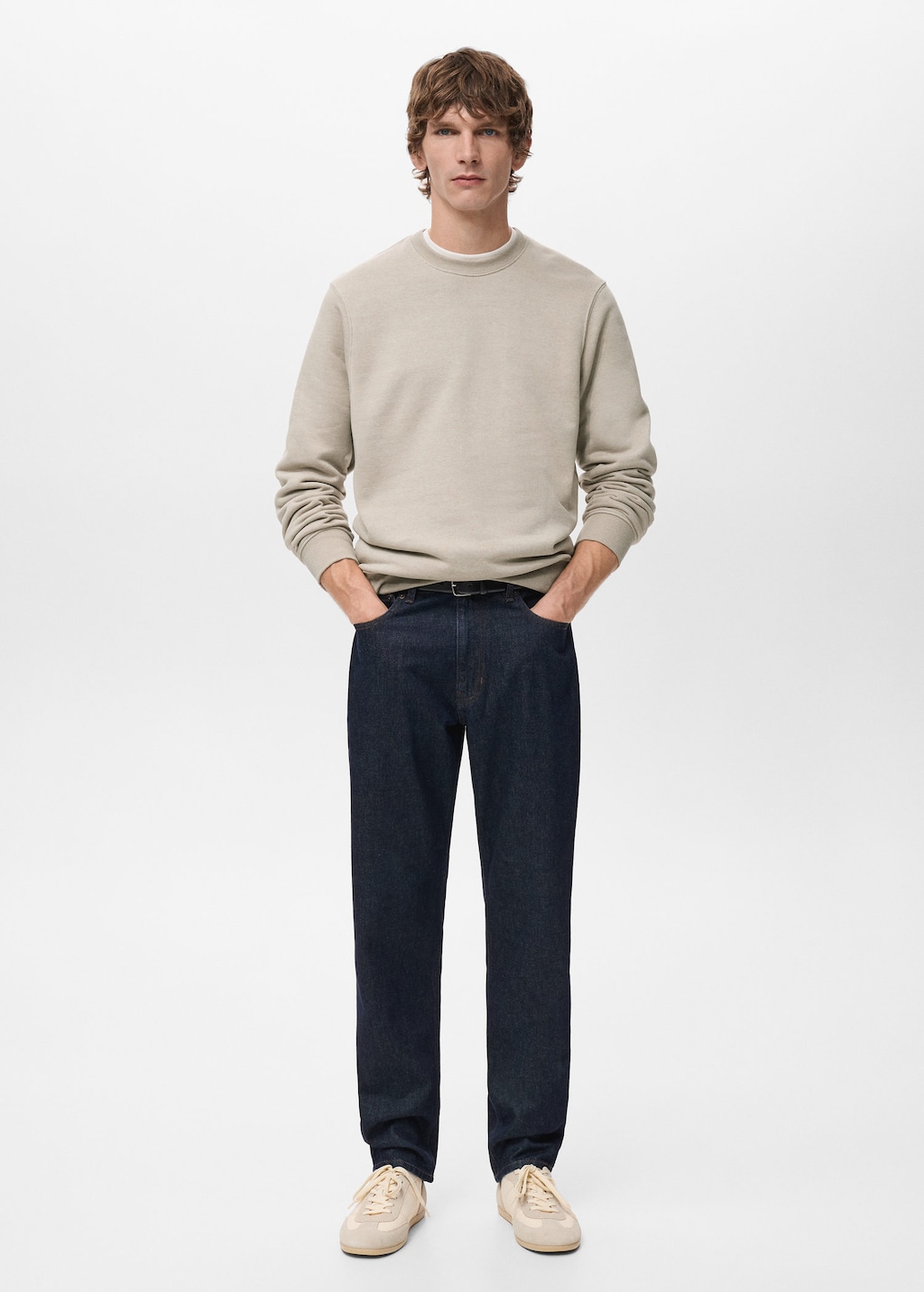 Mango Man Regular-fit Cotton Sweatshirt Sand