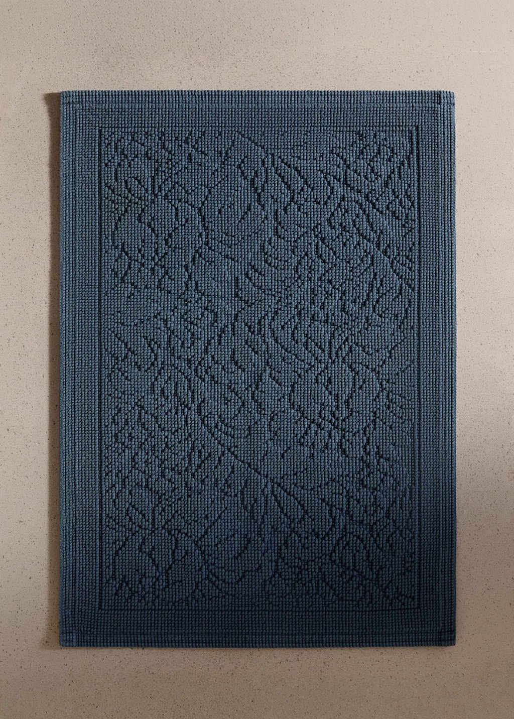 Mango Cotton Jacquard Bath Rug Blue