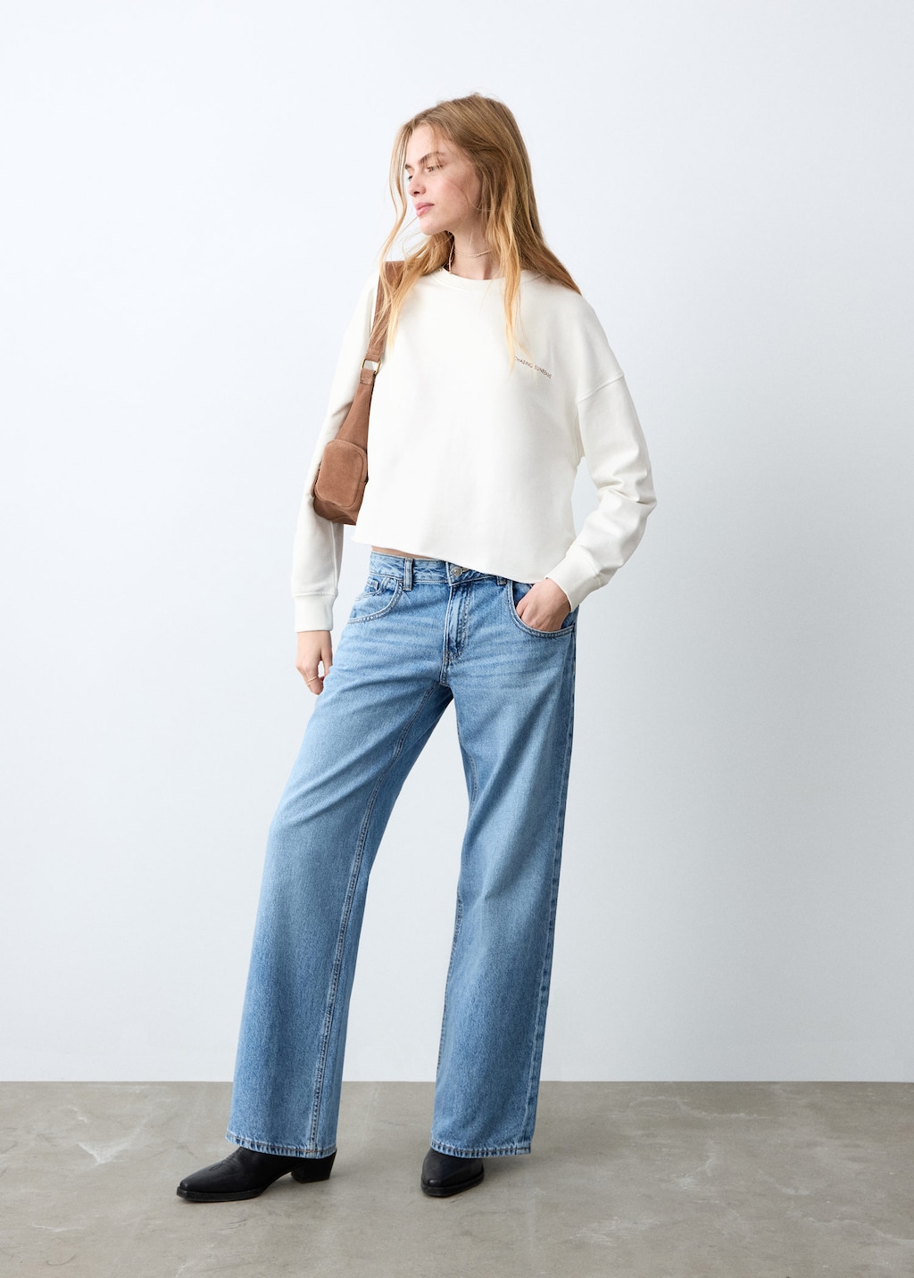 Mango Teen Sweatshirt True Off White