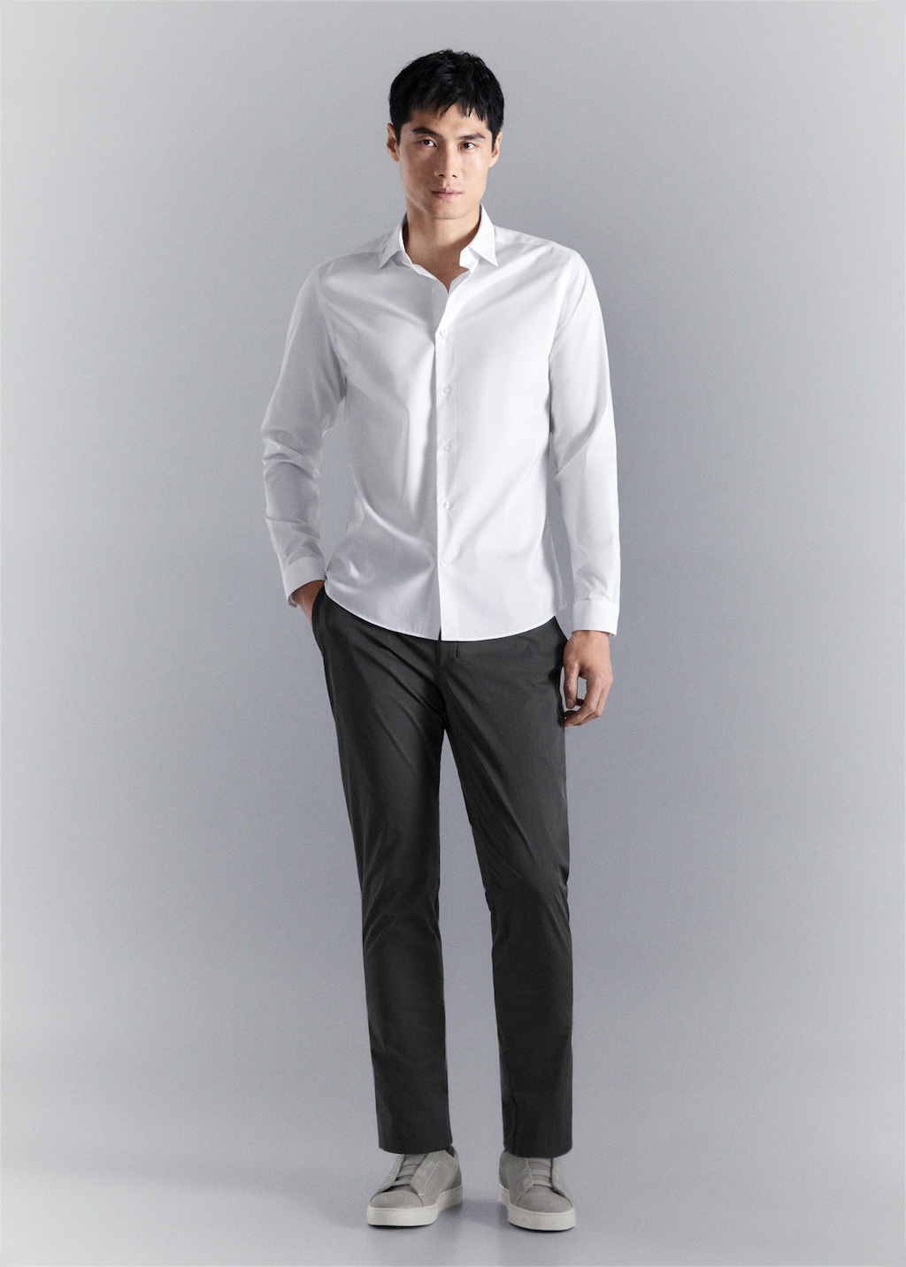 Mango Comfort Stretch Non-iron Cotton Shirt In White