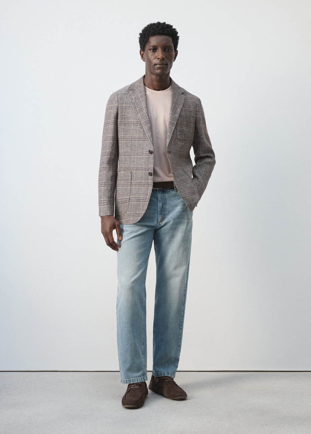 Mango Pantalon 100 % Lin Carreaux Prince-de-galles Marron - Homme - 52 -  Man In Brown