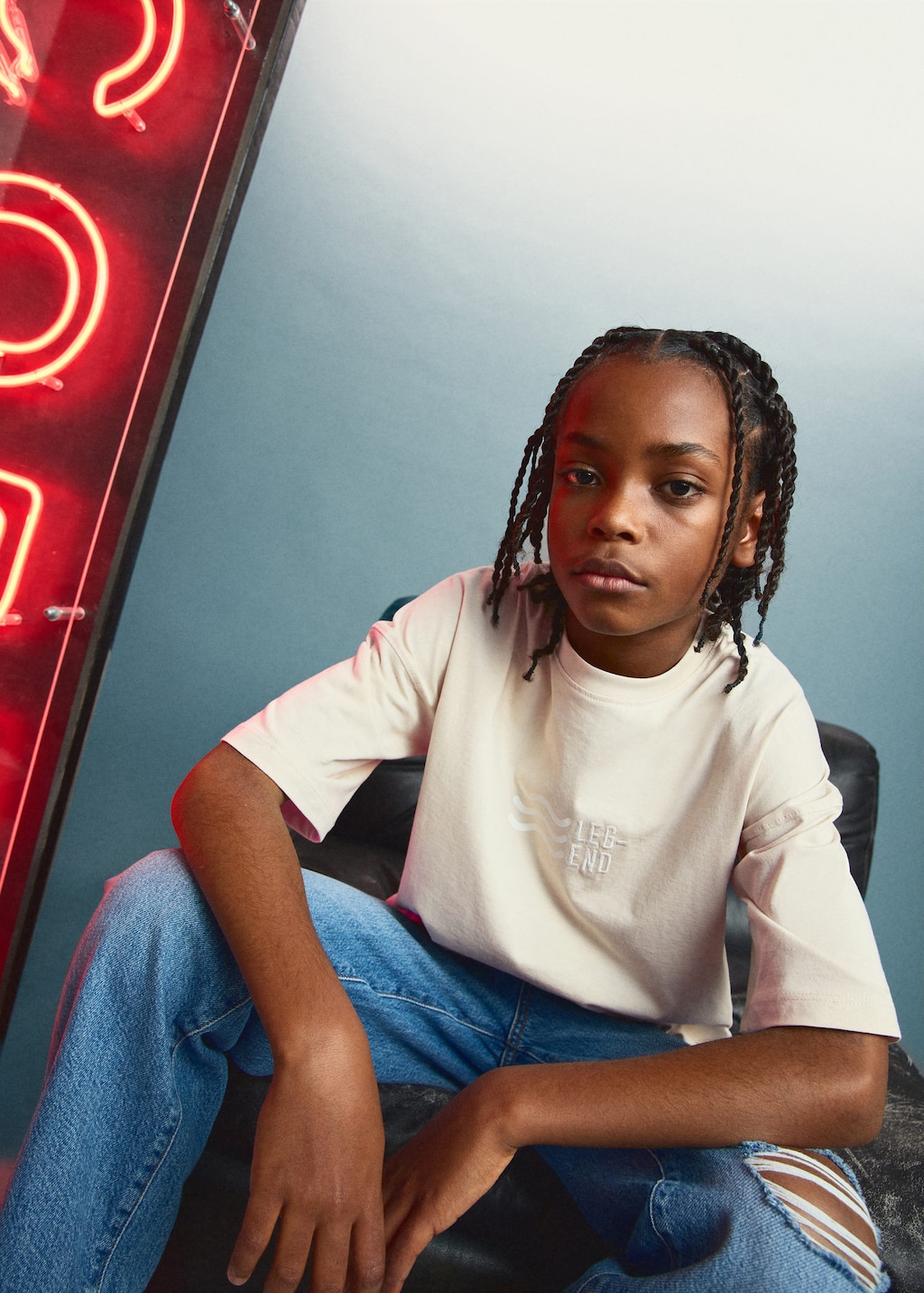 Mango Kids' Printed Cotton-blend T-shirt Sand In Neutral