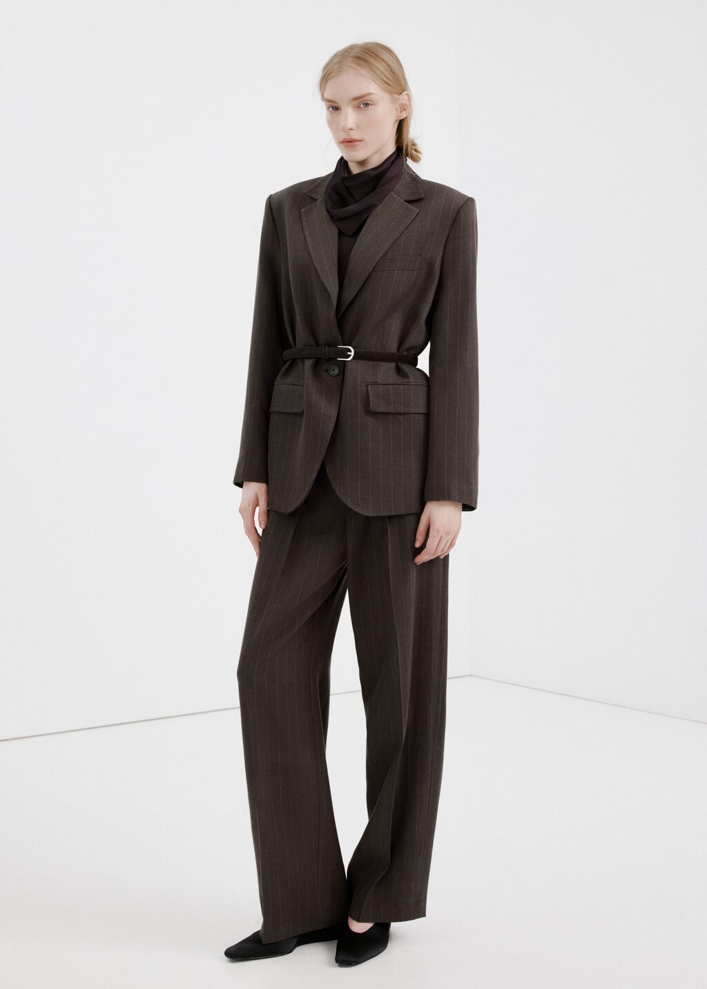 Mango Lyocell Suit Pants In Chocolate
