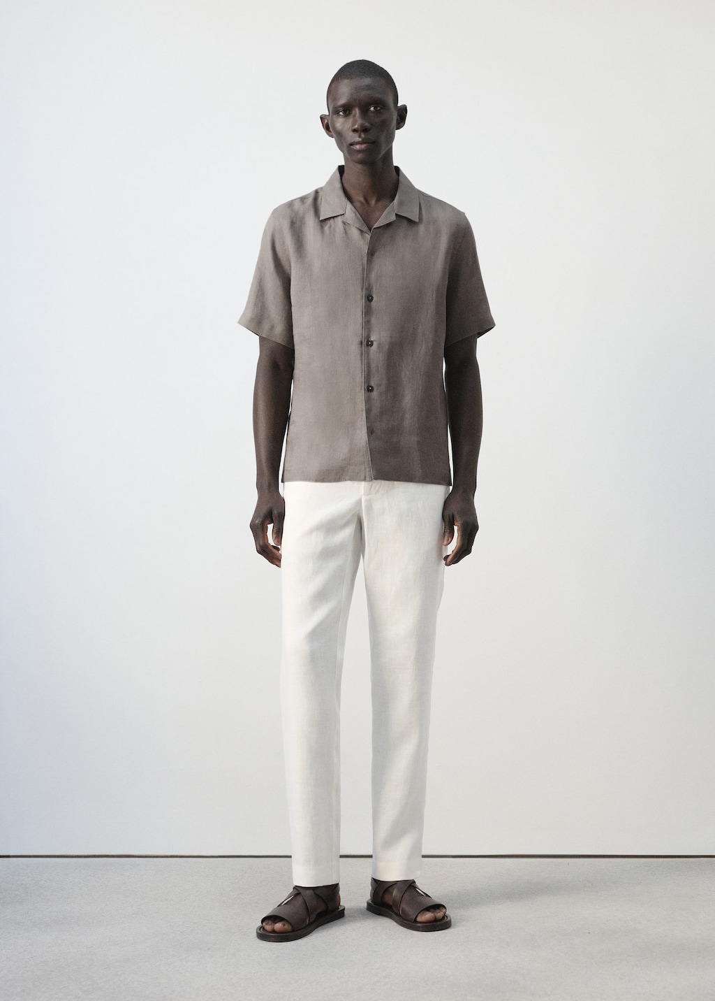 Mango Pantalon 100 % Lin Slim Fit Blanc Cassé - Homme - 48 -  Man In White