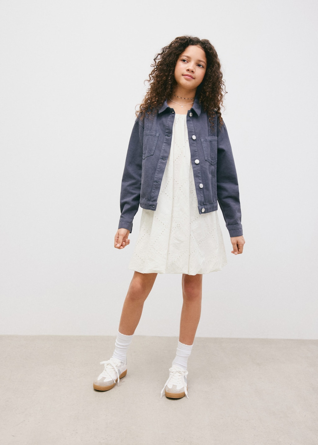 Mango Robe Courte Ballon Blanc - Enfants - 13-14 Ans -  Kids In Blue