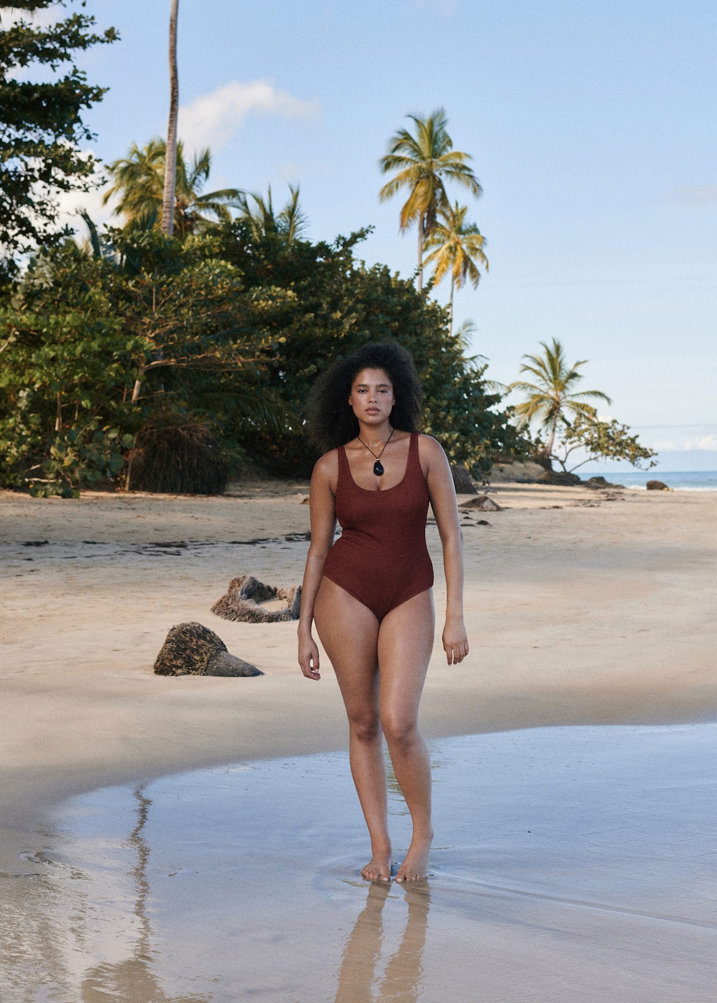 Mango Maillot De Bain Texturé Rouge-orangé - Femme - 1xl -