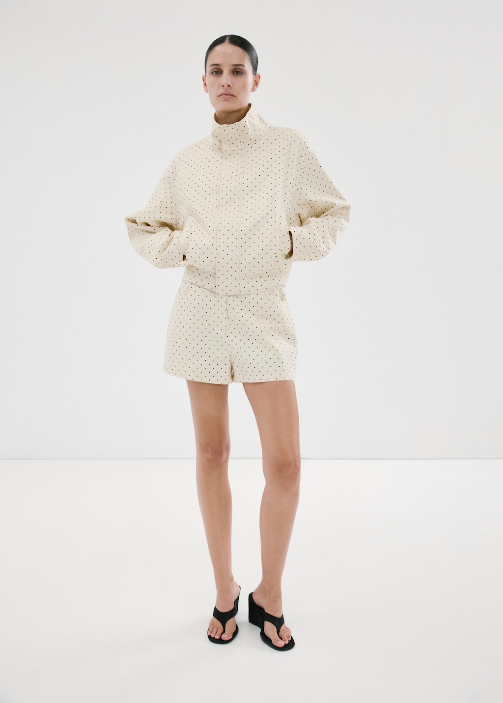 Mango Veste Bomber Pois Écru - Femme - Xl -  In Sand