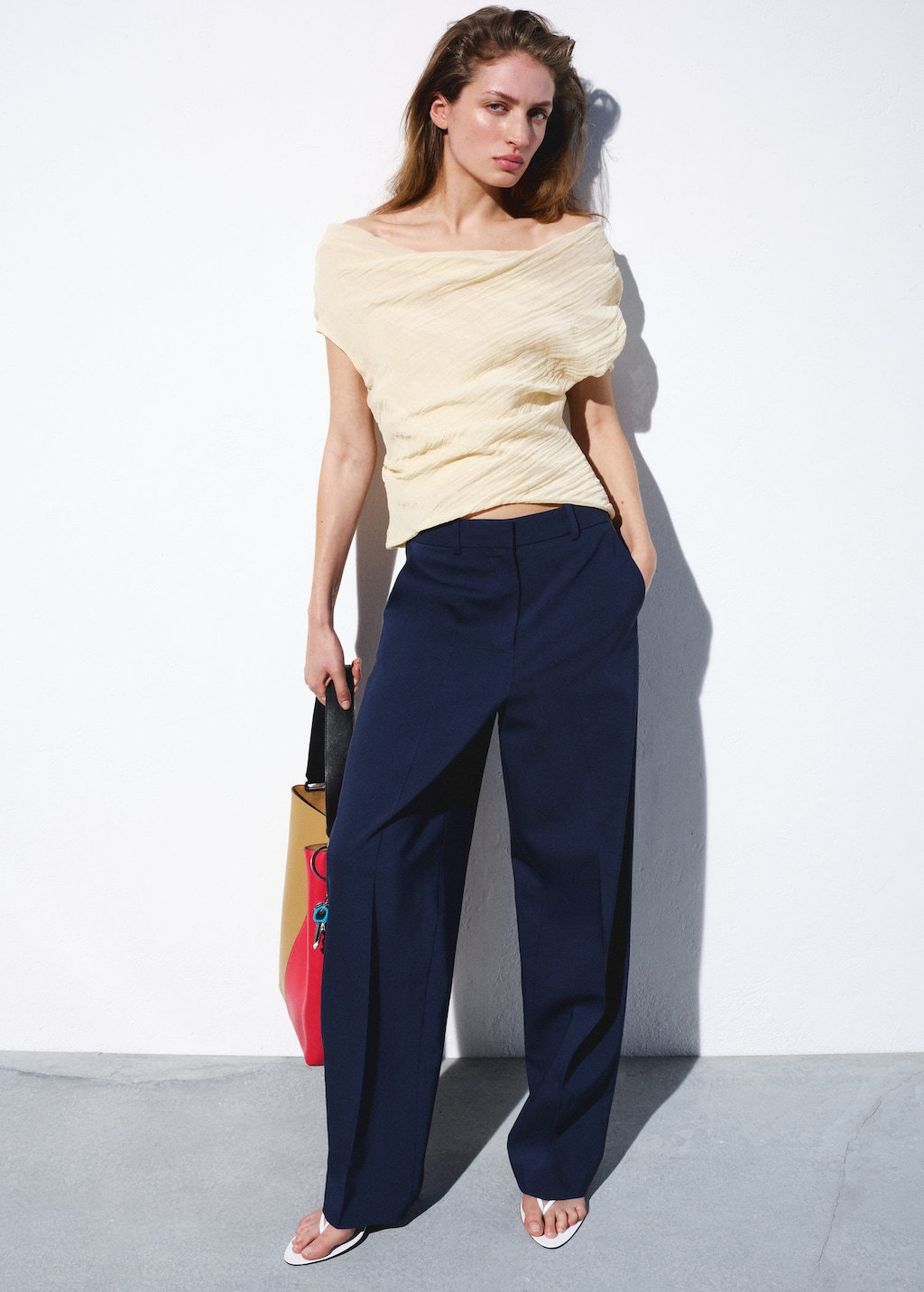 Mango Pantalon De Costume Droit Taille Basse Bleu - Femme - 38 -  In Blue
