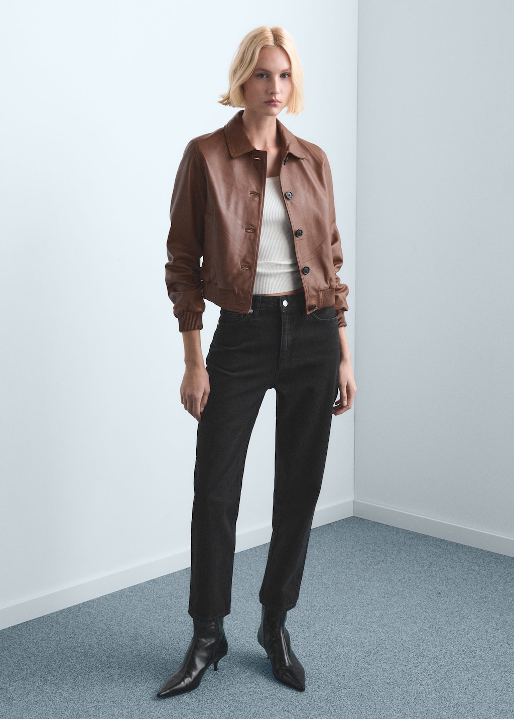 Mango Mom2000 High-rise Jeans In Animal Print