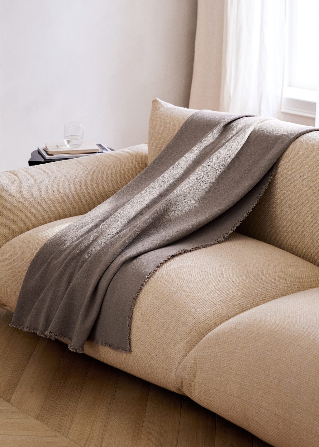 Mango Xl Multi-purpose Cotton Blanket Light/pastel Brown