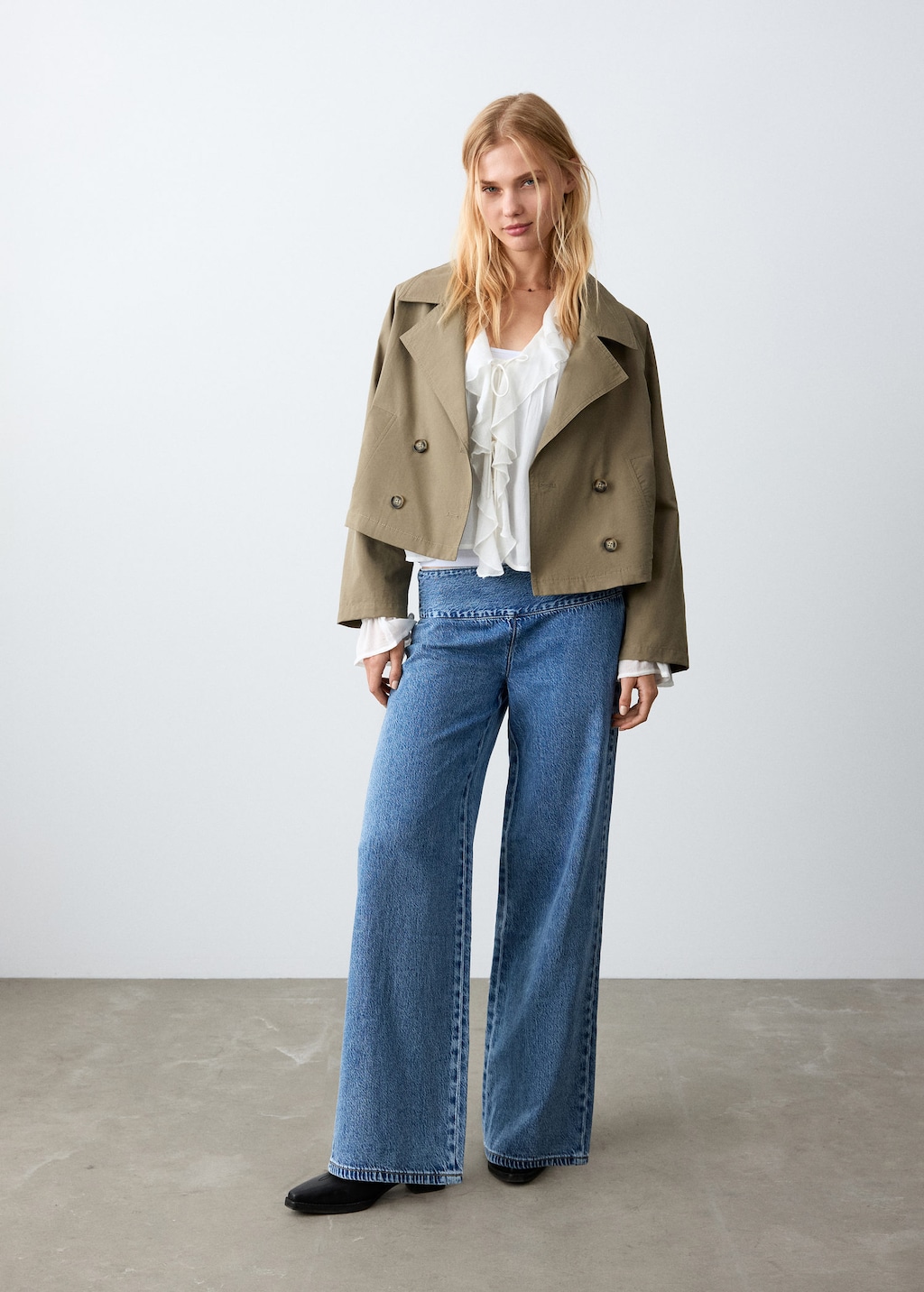 Mango Low Waist Jeans Medium Blue