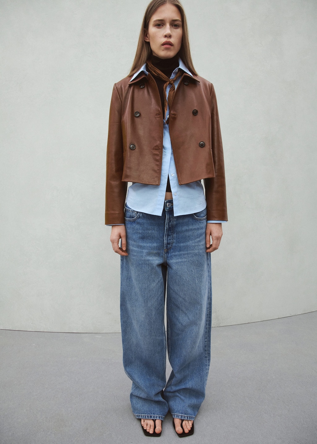 Mango Straight Low-waist Jeans Medium Blue