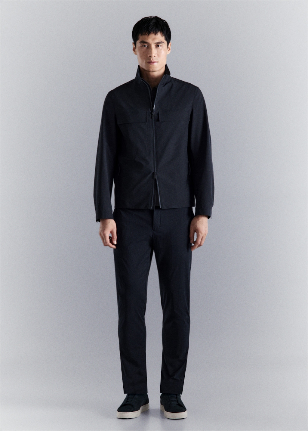 Mango Water-repellent Jacket With Pockets Navy In Blue