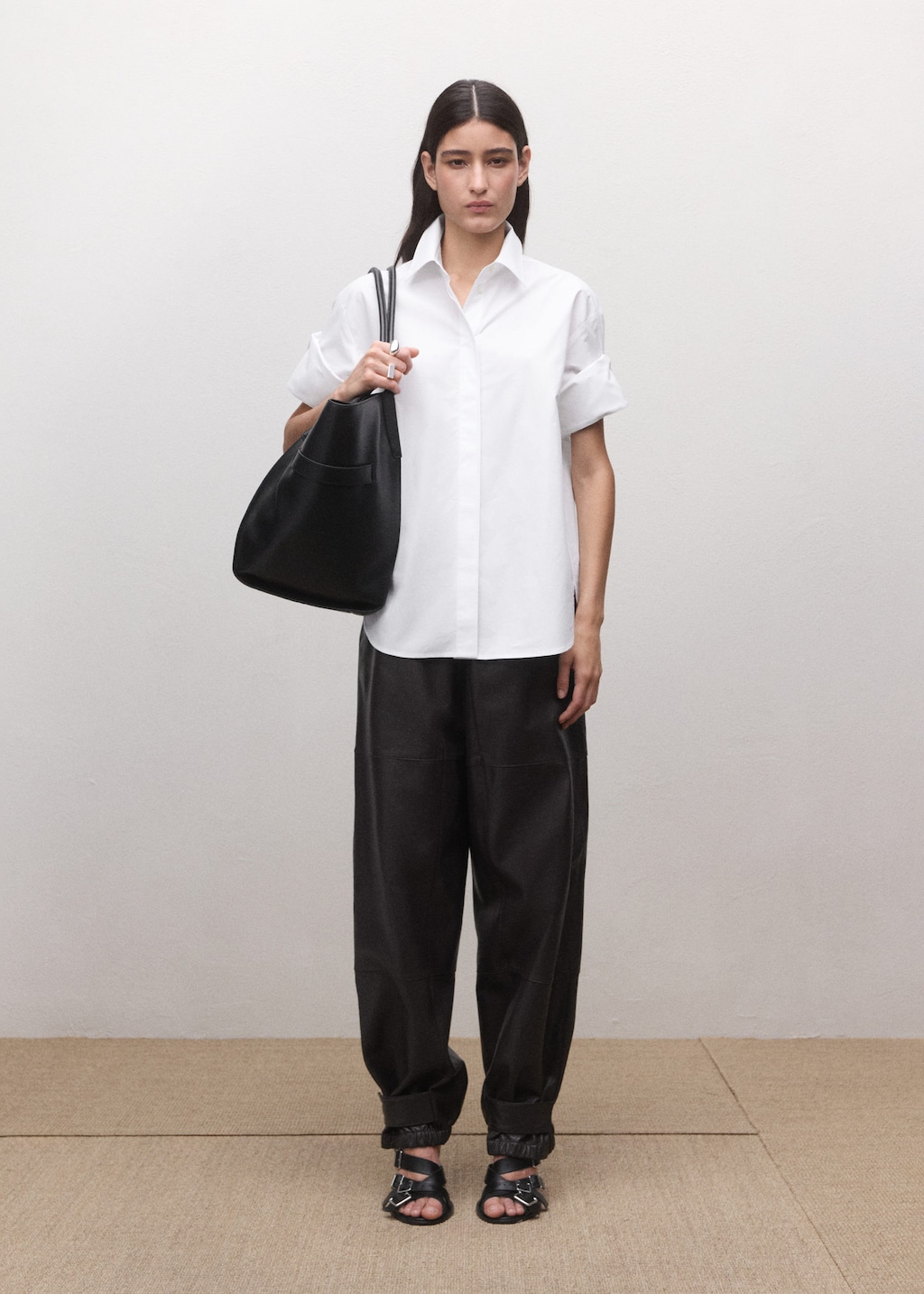 Mango Three-quarter Length Sleeve Cotton Shirt White