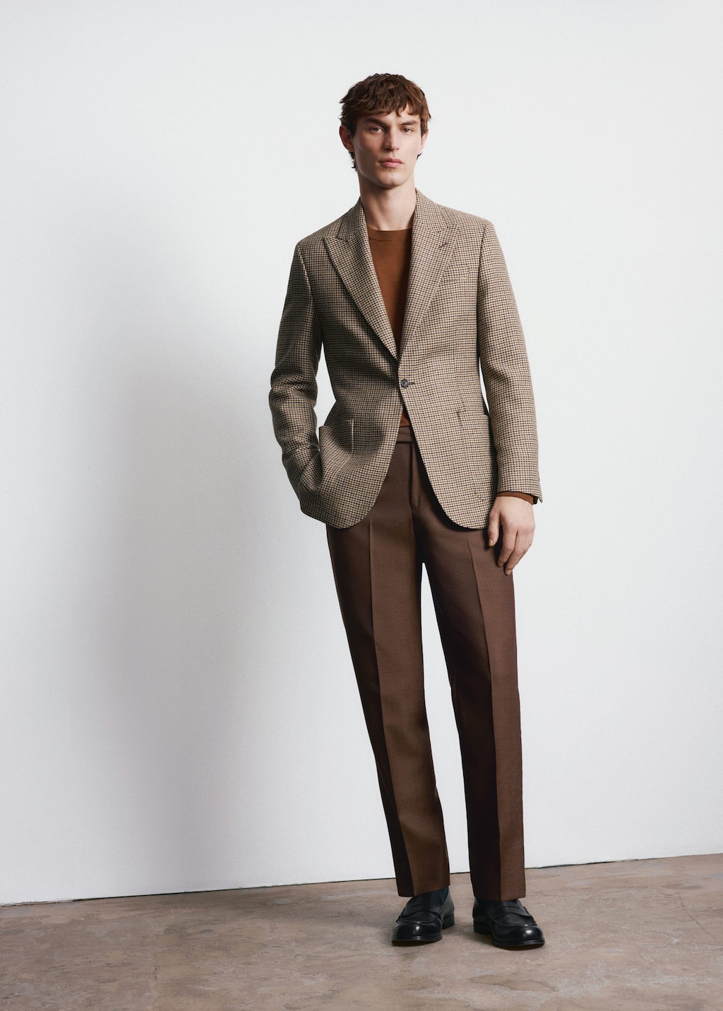 Mango Blazer Slim-fit Mélange De Laine Balli Il Lanificio Marron - Homme - 56 -  Man In Brown