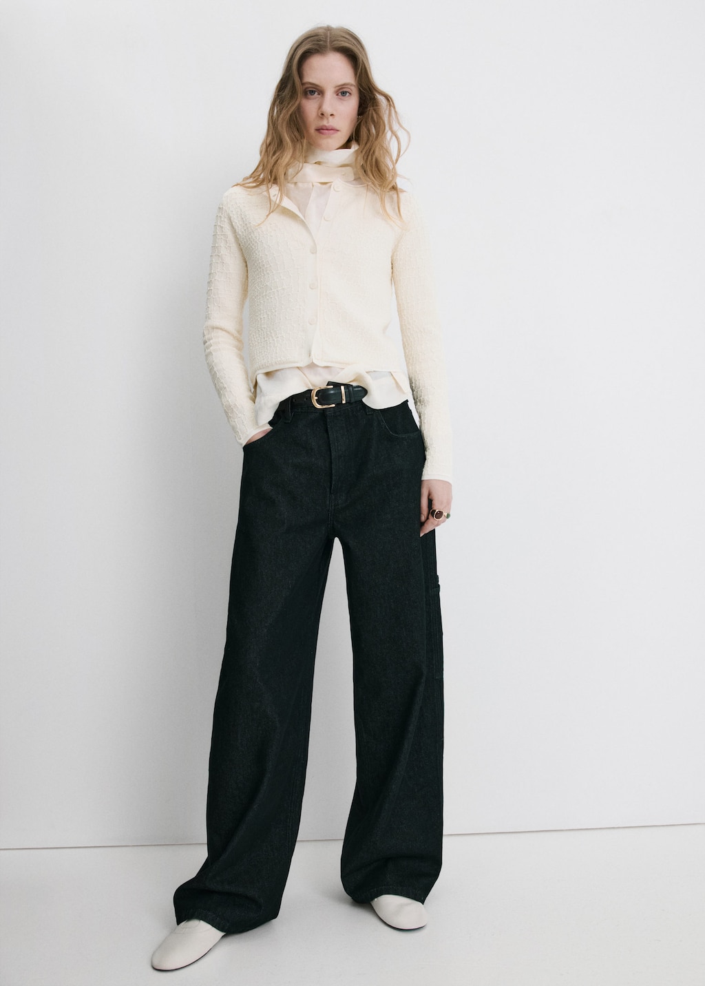 Mango Cardigan En Tricot Coco Écru - Femme - S -  In Sand