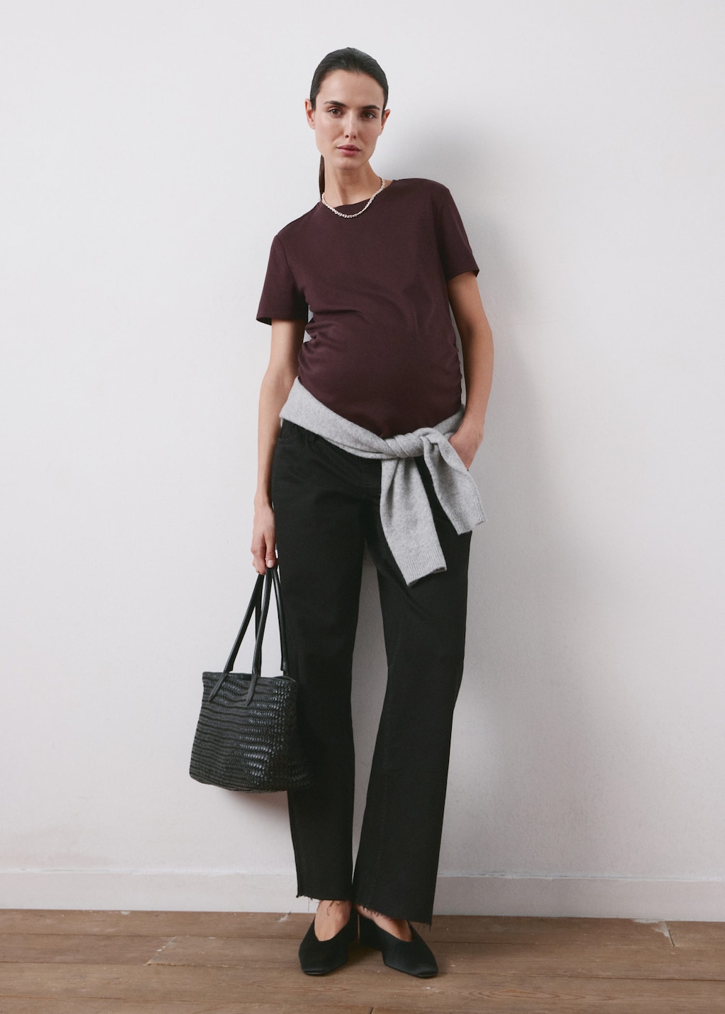 Mango T-shirt Coton Grossesse Bordeaux - Femme - L -  In Burgundy