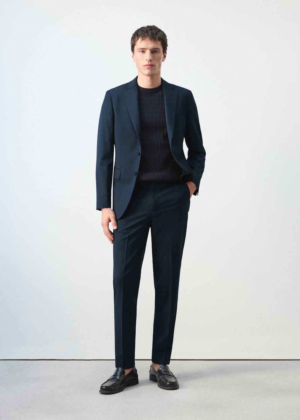 Mango Pantalon Costume Turín 100 % Laine Bleu Encre - Homme - 42 -  Man