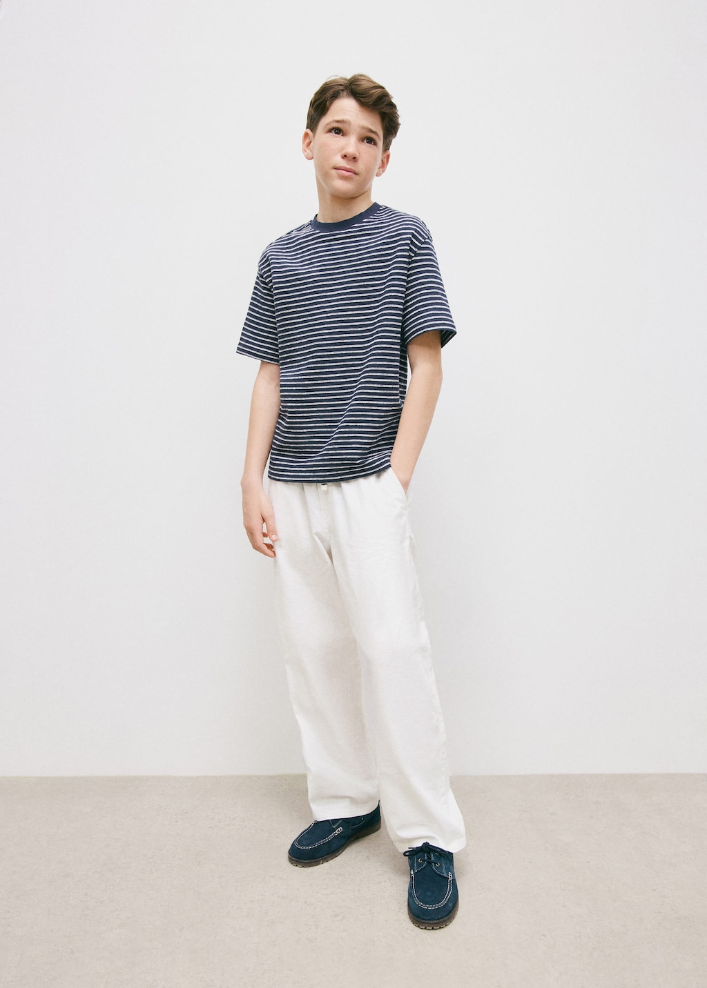 Mango Pantalon Lin Coton Blanc - Enfants - 13-14 Ans -  Kids In White