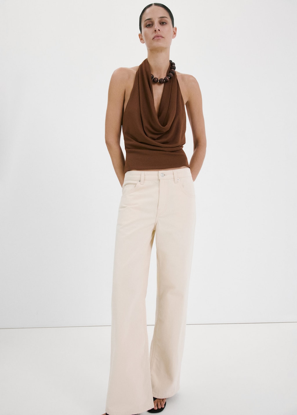 Mango Top Emmanchures Américaines Drapé Marron - Femme - Xl -  In Brown