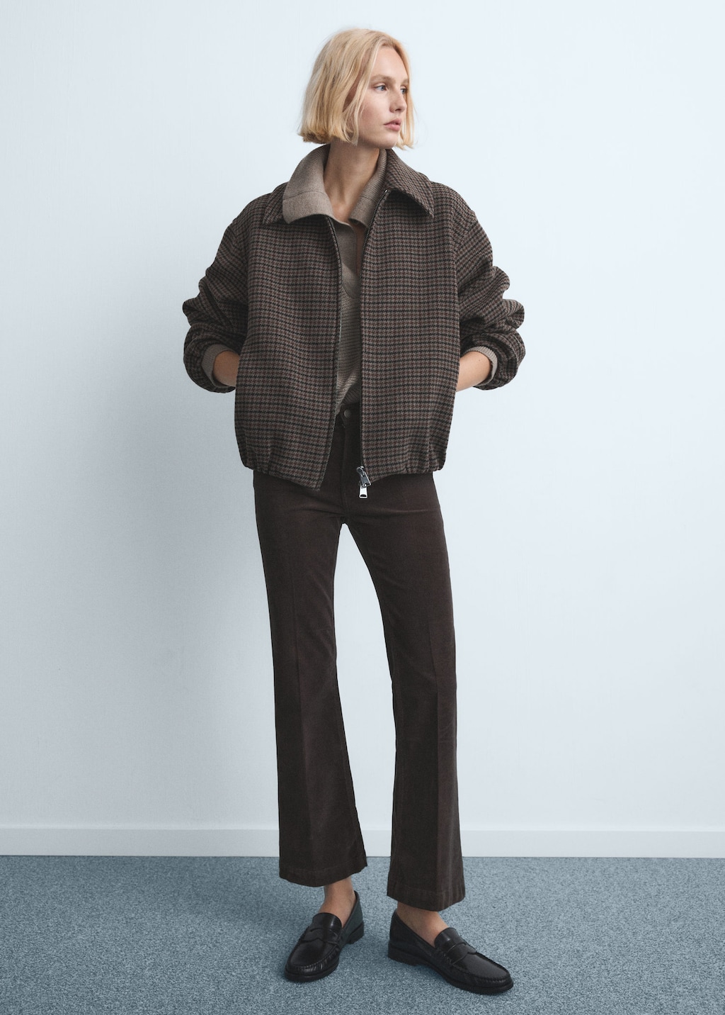 Mango Corduroy Flared Jeans In Brown