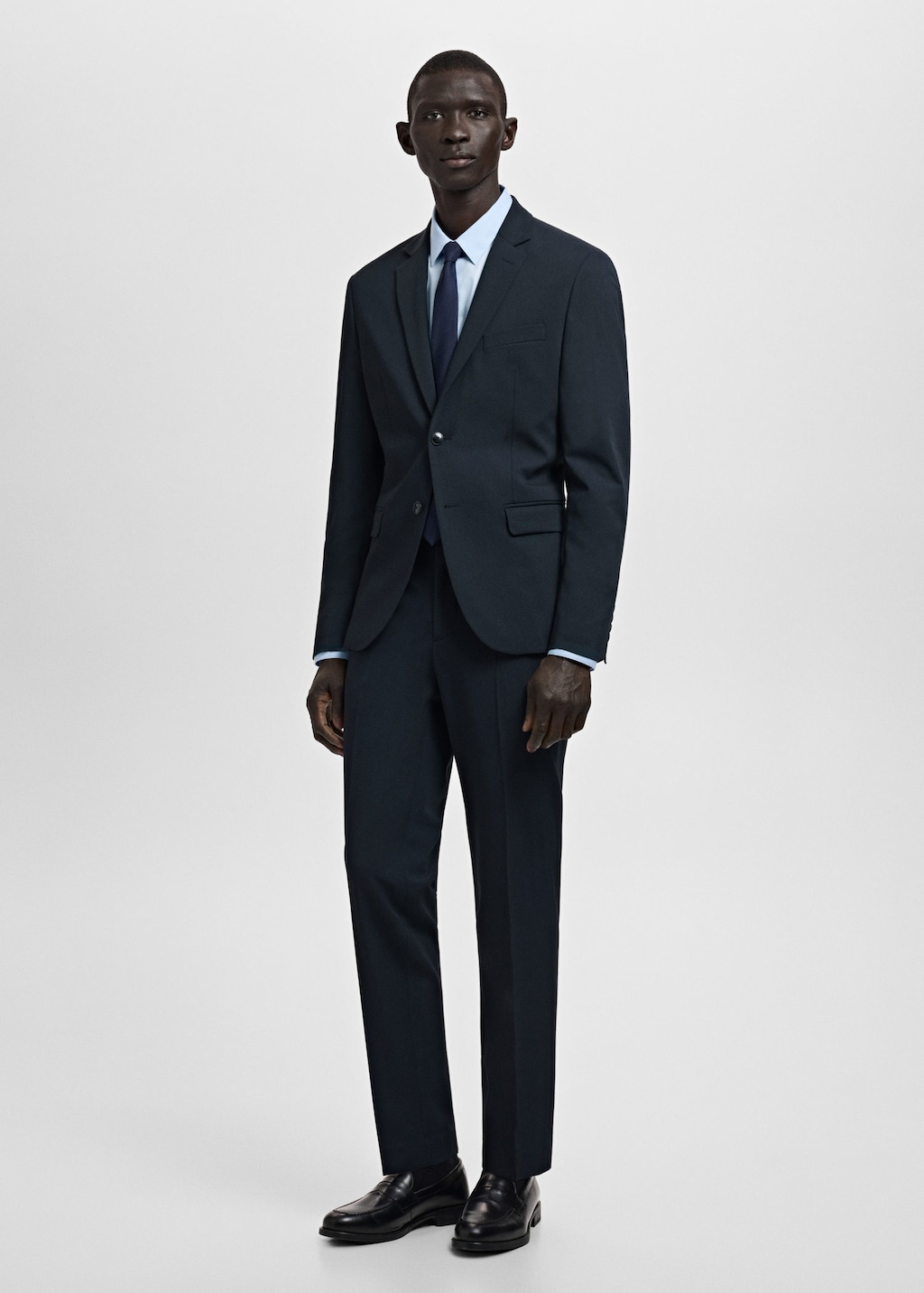 Mango Man Super Slim-fit Suit Jacket In Stretch Fabric In Blue