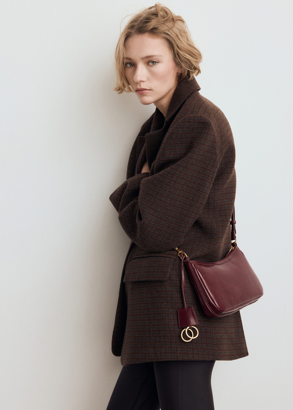 Mango Sac À Bandoulière Breloque Anneaux Bordeaux - Femme - Taille Unique -  In Pink