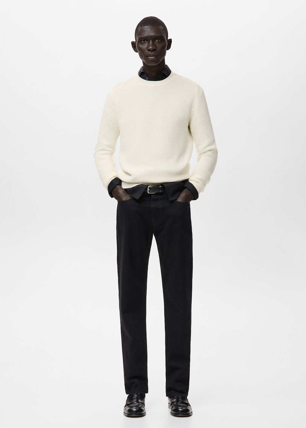 Mango Man Sweater Salas Off White