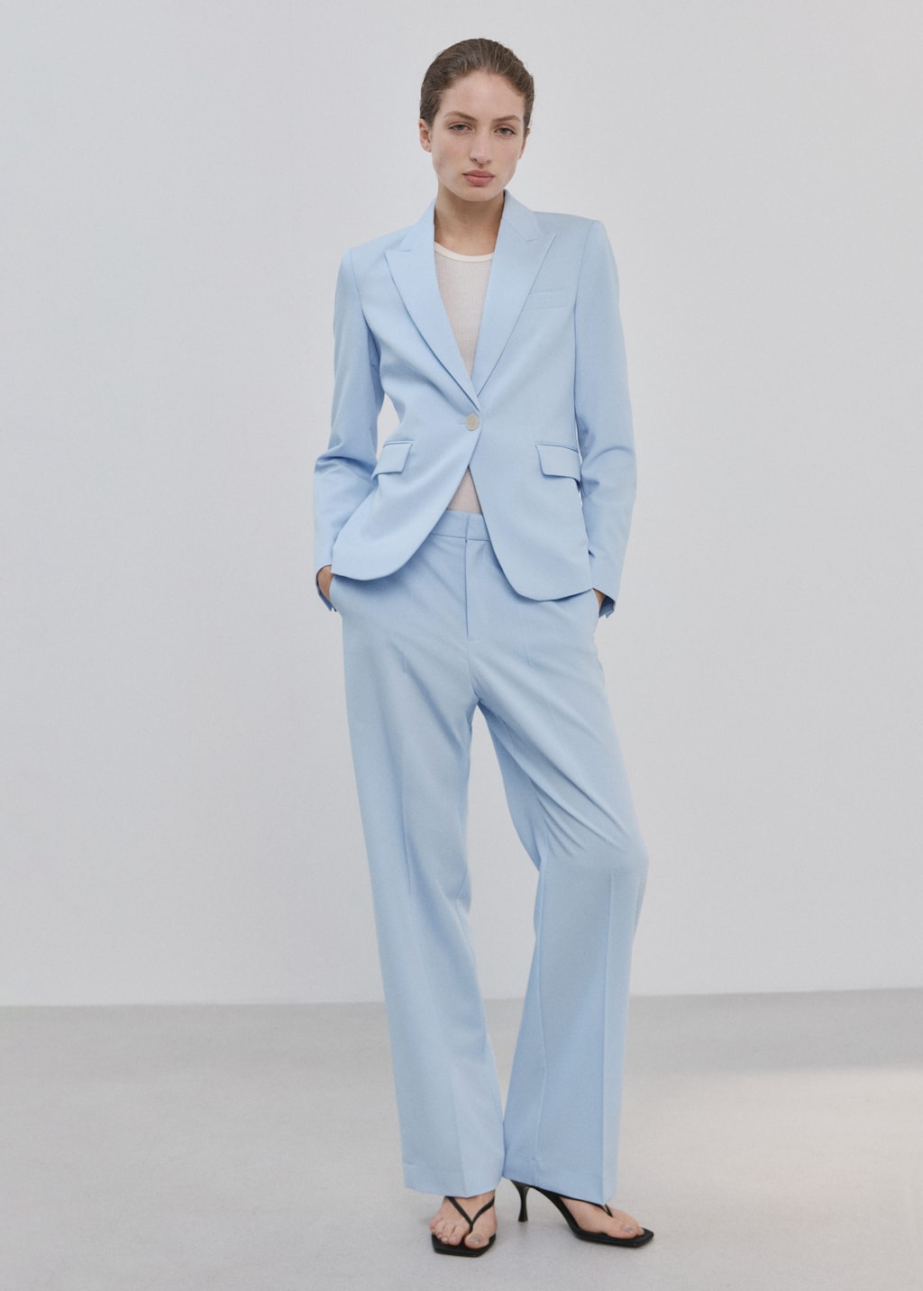 Mango Blazer Costume Cintré Bleu - Femme - 44 -  In Blue