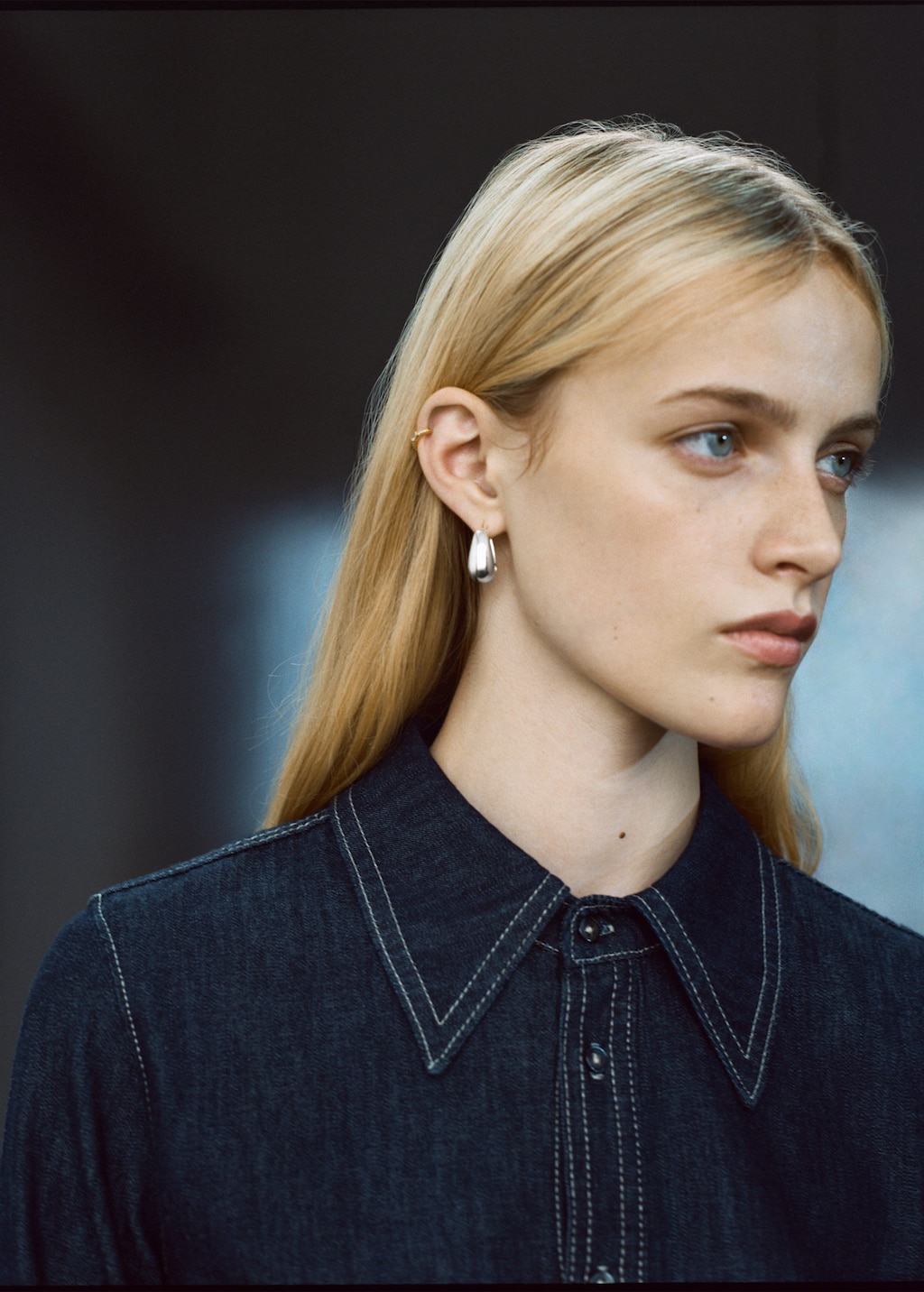 Mango Volume Hoop Earrings In Silver