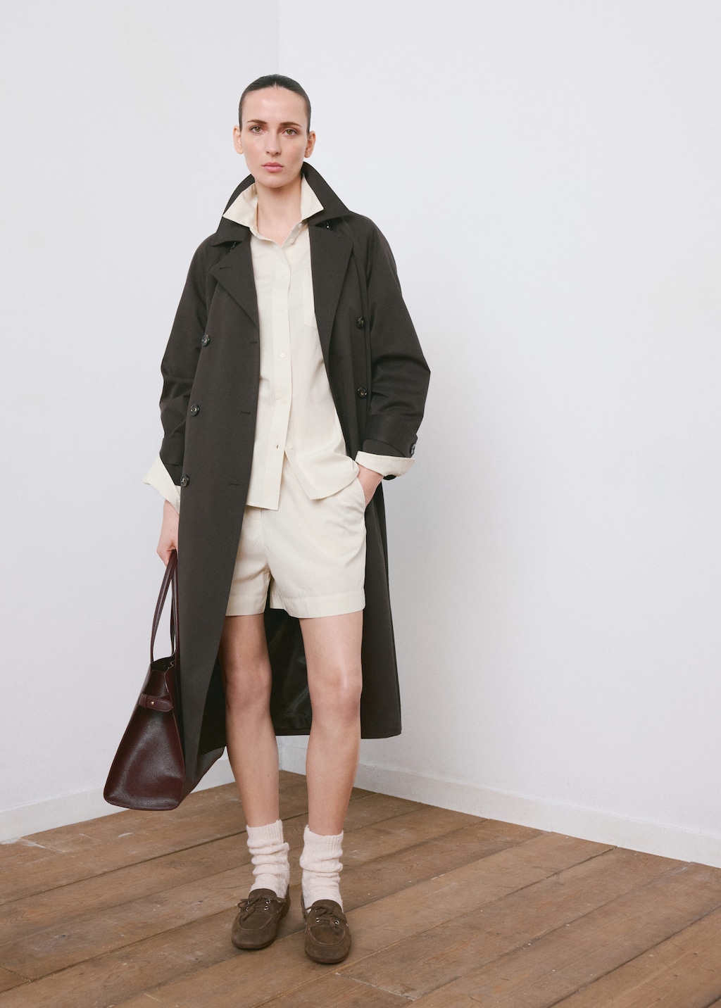 Mango Oversize Cotton Shirt In Neutral