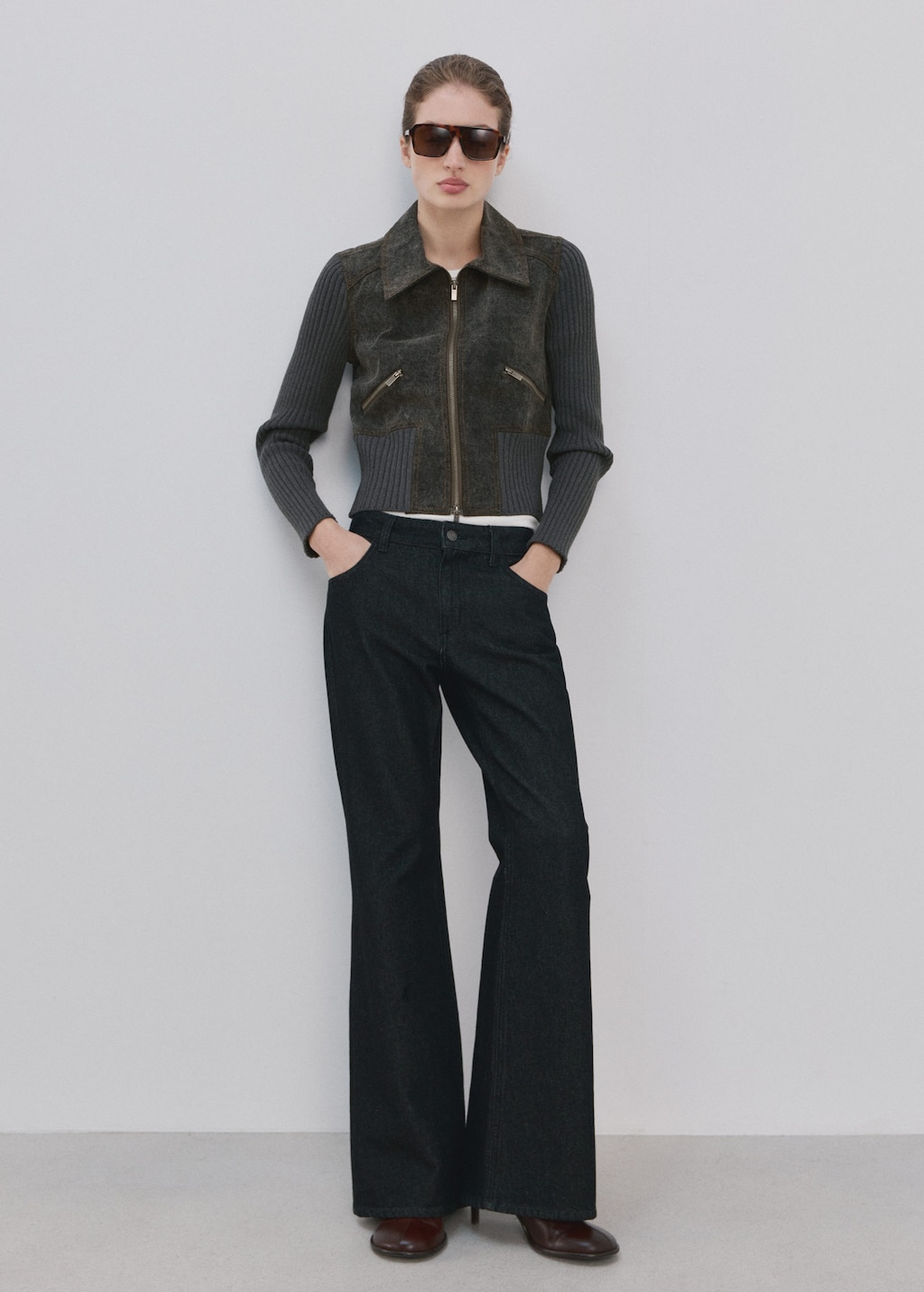 Mango Jacket Rachel Charcoal In Gray