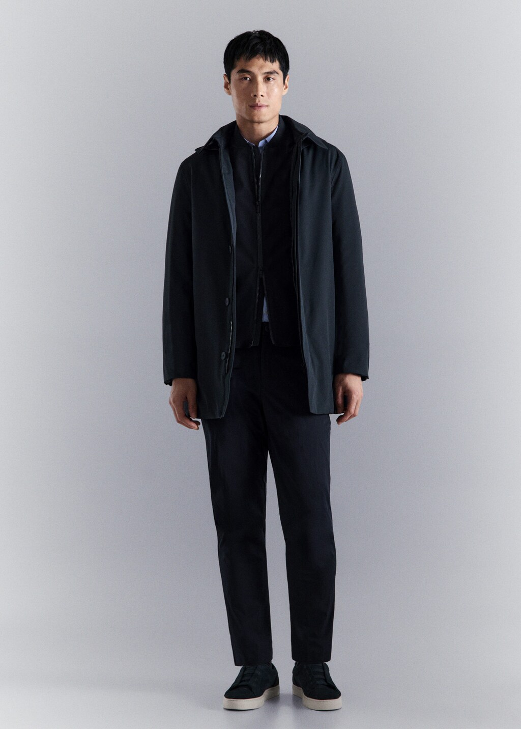 Mango Packable Parka With Removable Hood And Thermore Technology Navy In Multi