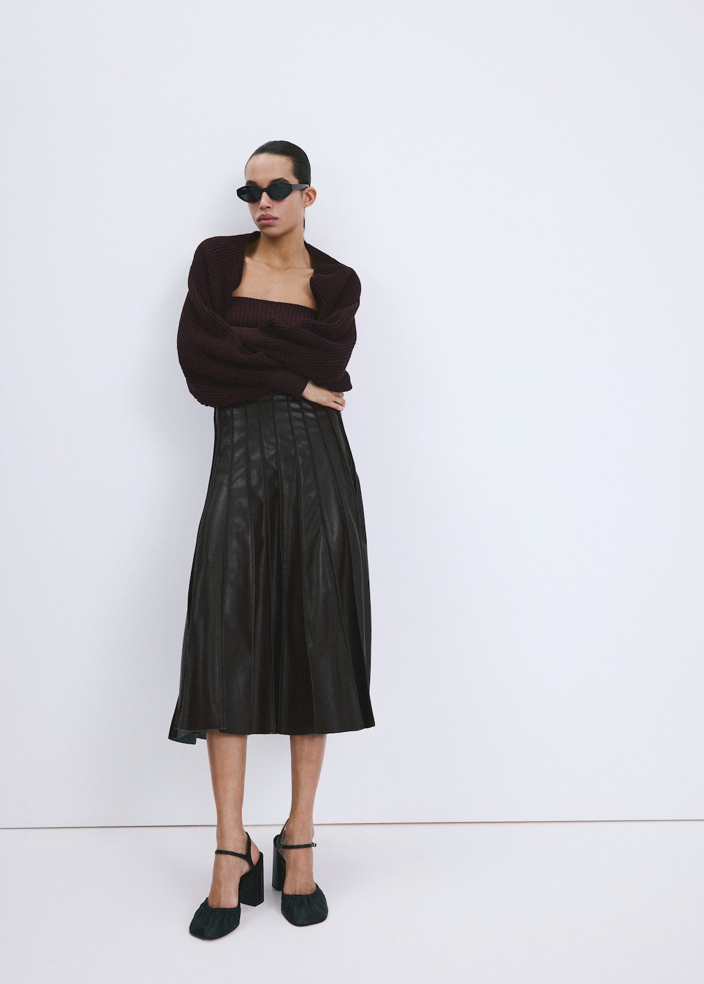 Mango Cardigan En Maille À Manches Bouffantes Prune - Femme - L -  In Brown