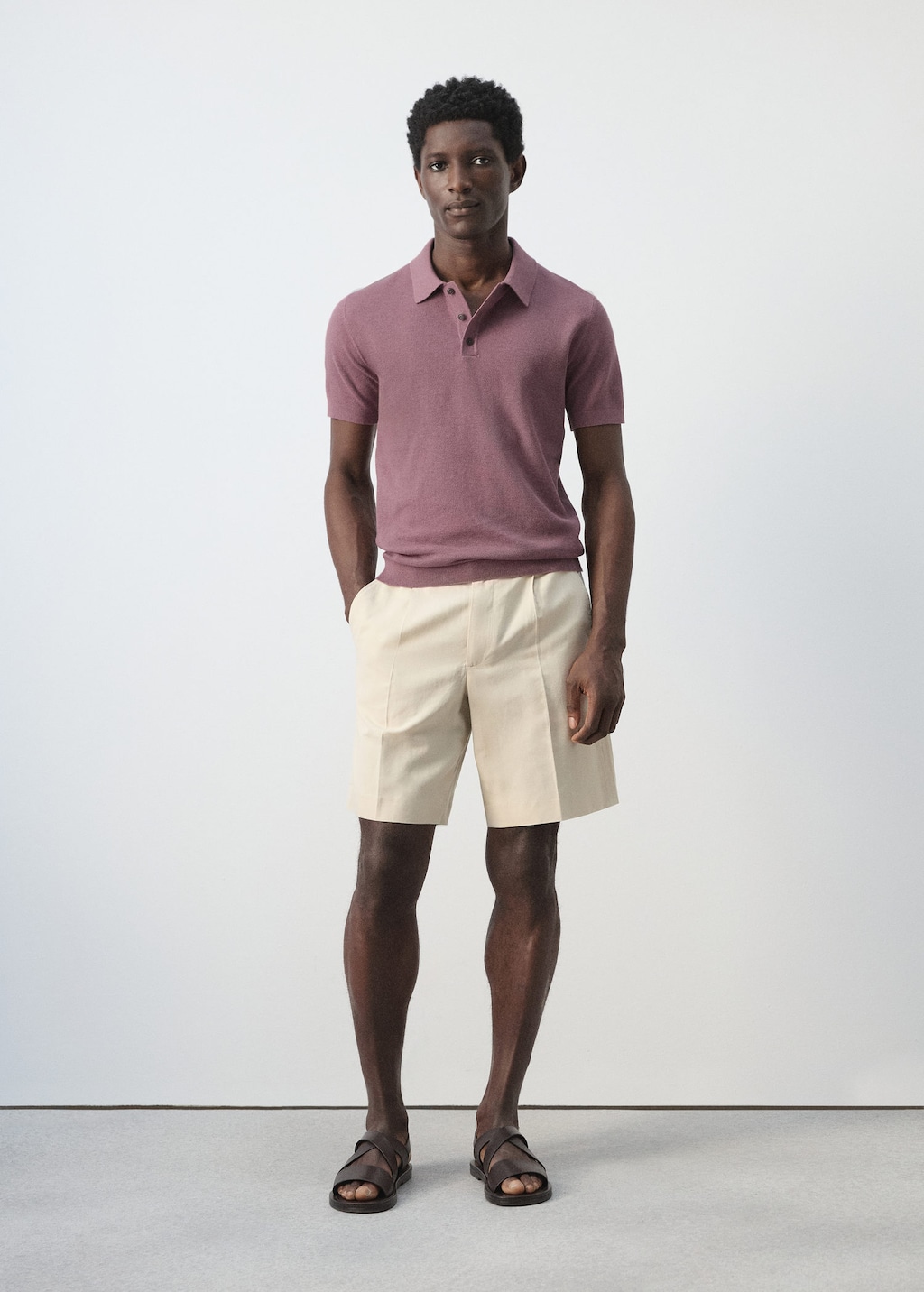 Mango Pull En Maille Fine Microstructure Prune - Homme - Xxl -  Man In Purple