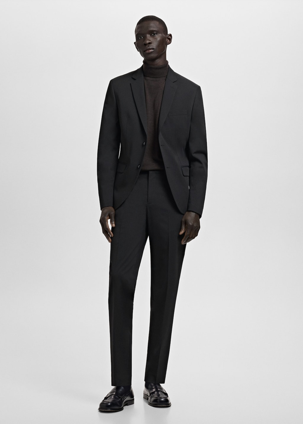 Mango Man Super Slim-fit Suit Jacket In Stretch Fabric In Black
