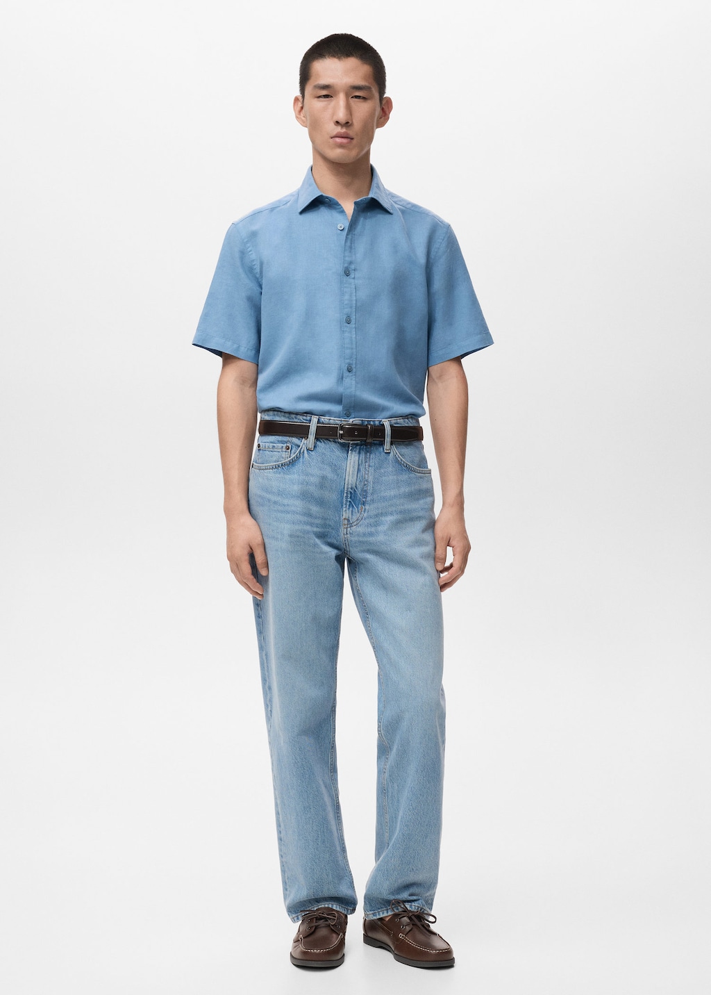 Mango Man Shirt Ants-h Sky Blue