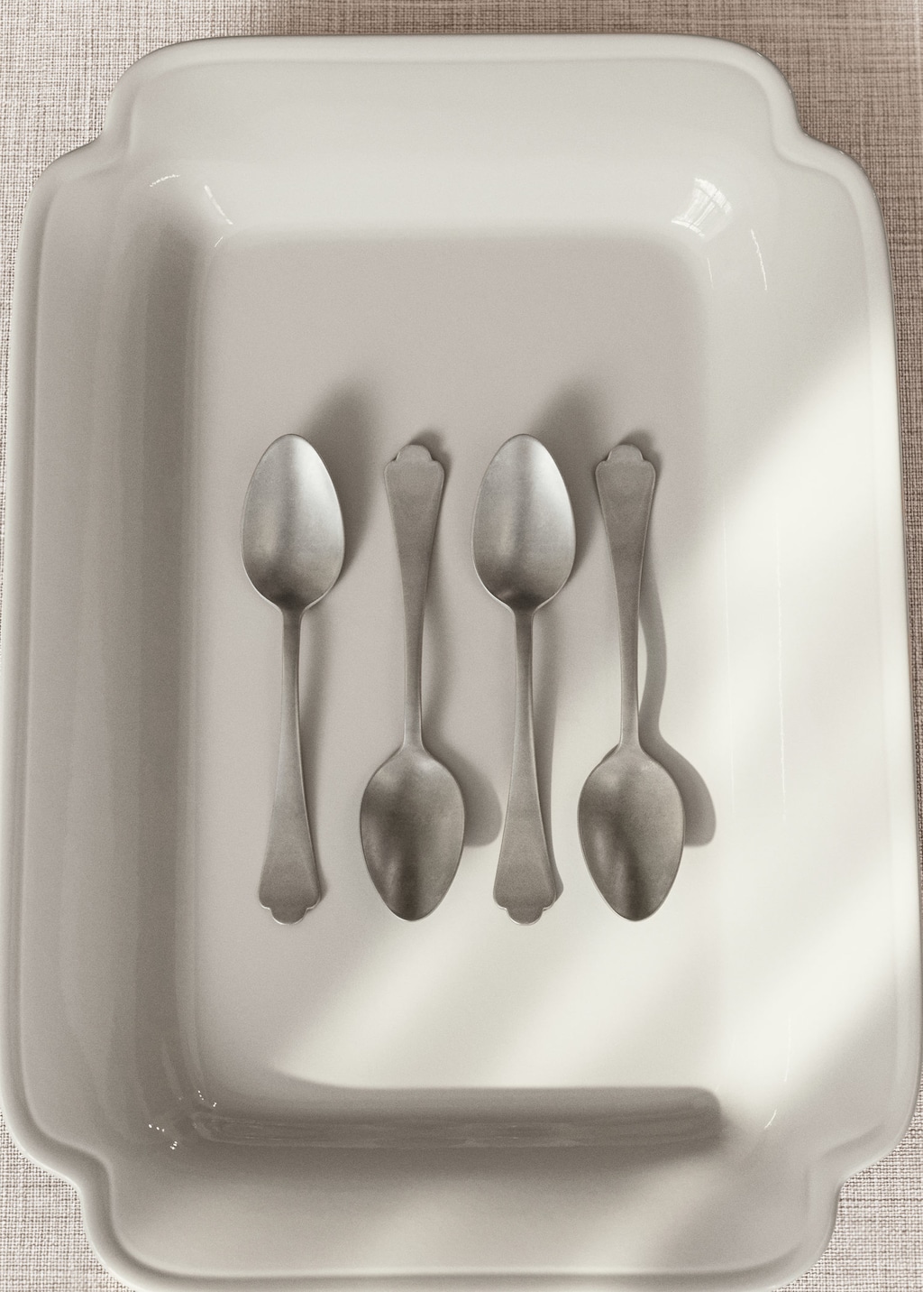 Mango Set Of 4 Matte Stainless Steel Dessert Spoons Grey In Silver