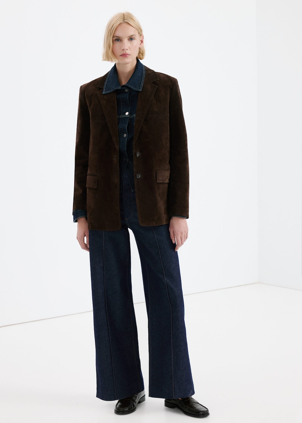 Mango High-waisted Barrel Jeans Open Blue