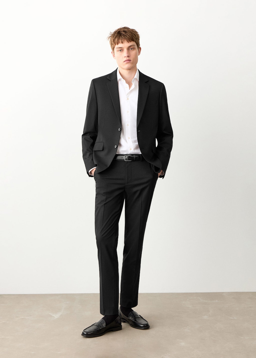 Mango Straight-fit Suit Jacket Black