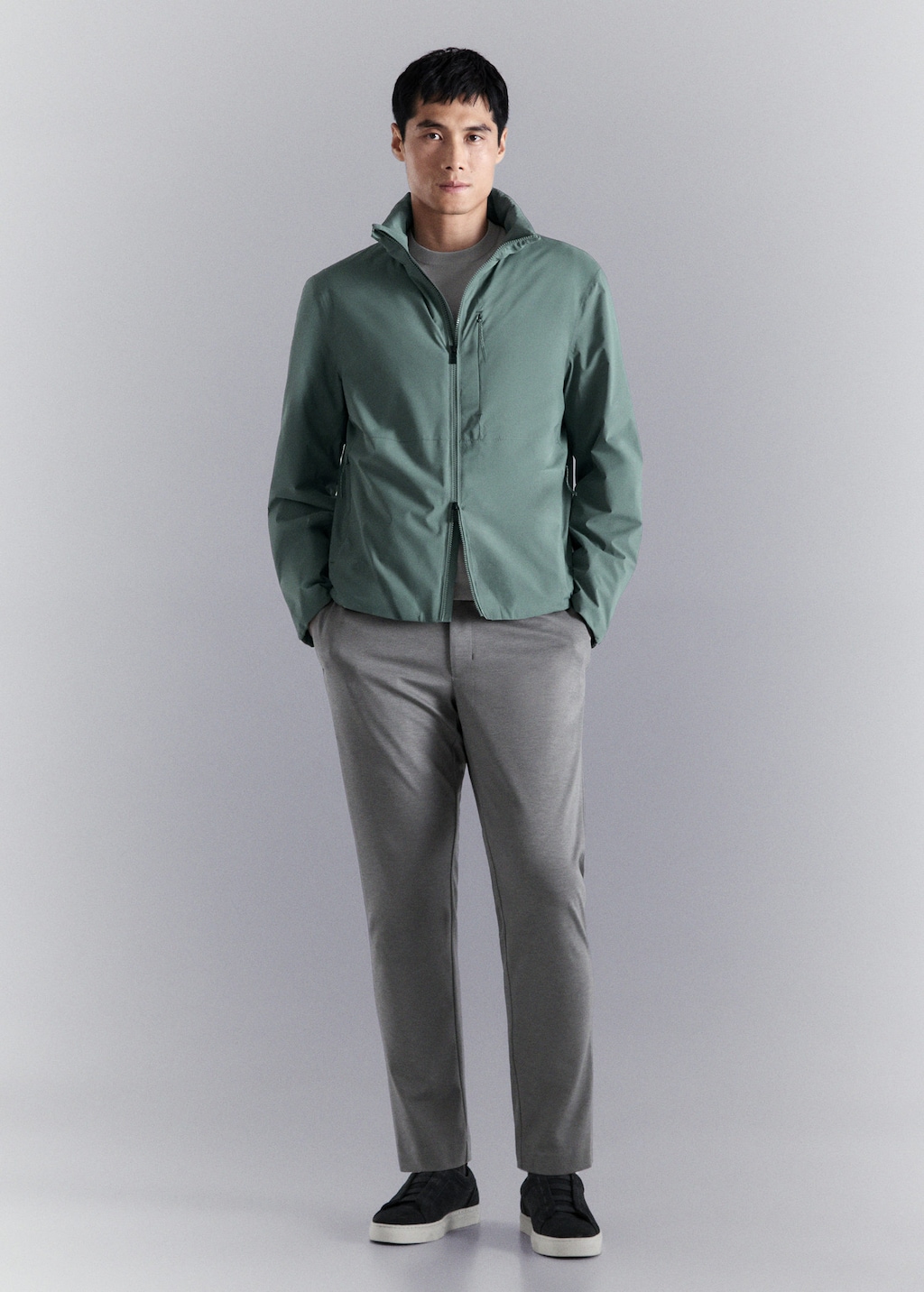 Mango Packable Water-repellent Jacket With Thermore Technology Dark Green