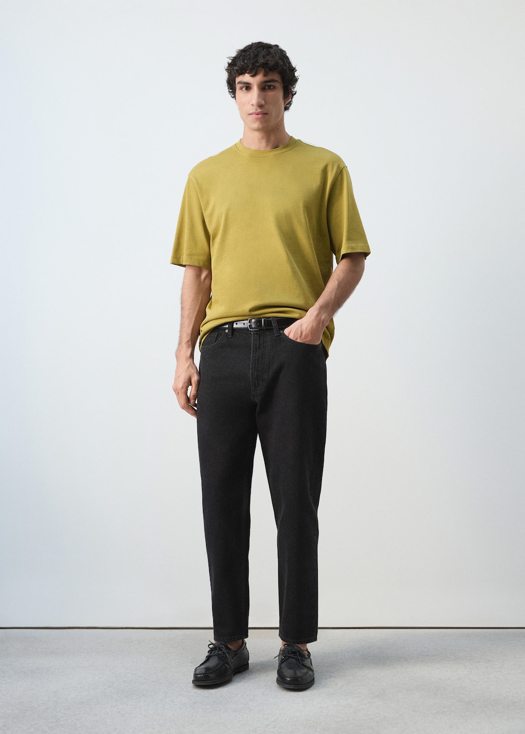 Mango Heavyweight Relaxed-fit T-shirt In Olive Green