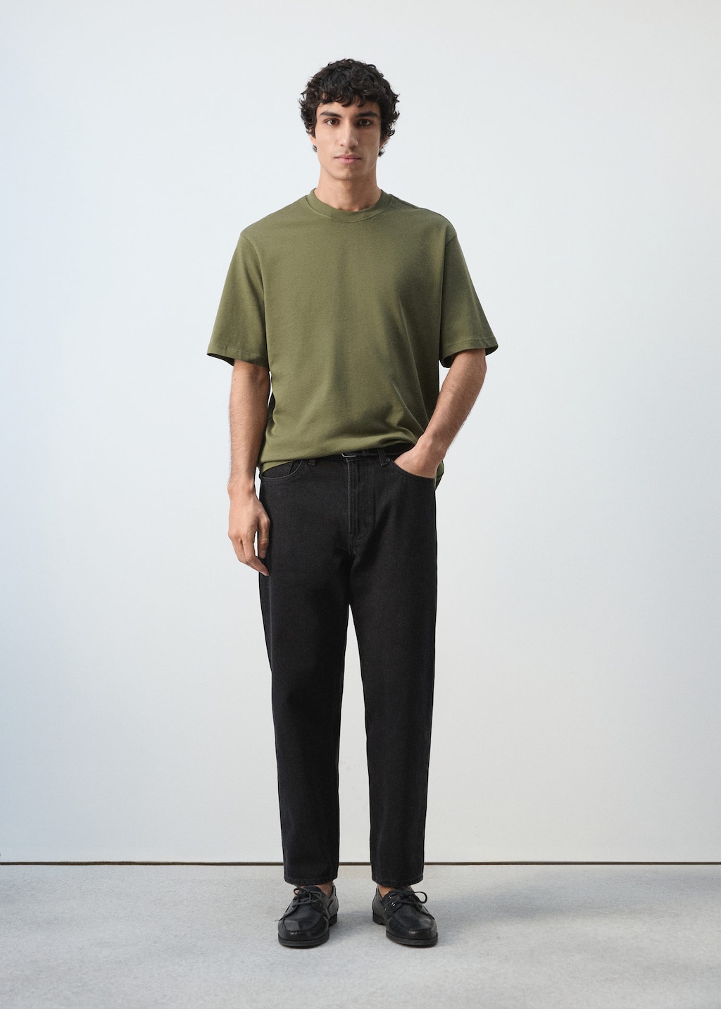 Mango Heavyweight Relaxed-fit T-shirt In Dark Green
