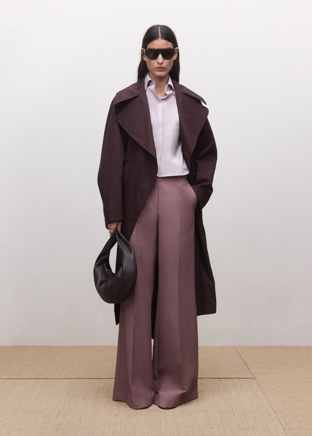 Mango Fitted Cotton Shirt Lilac In Purple