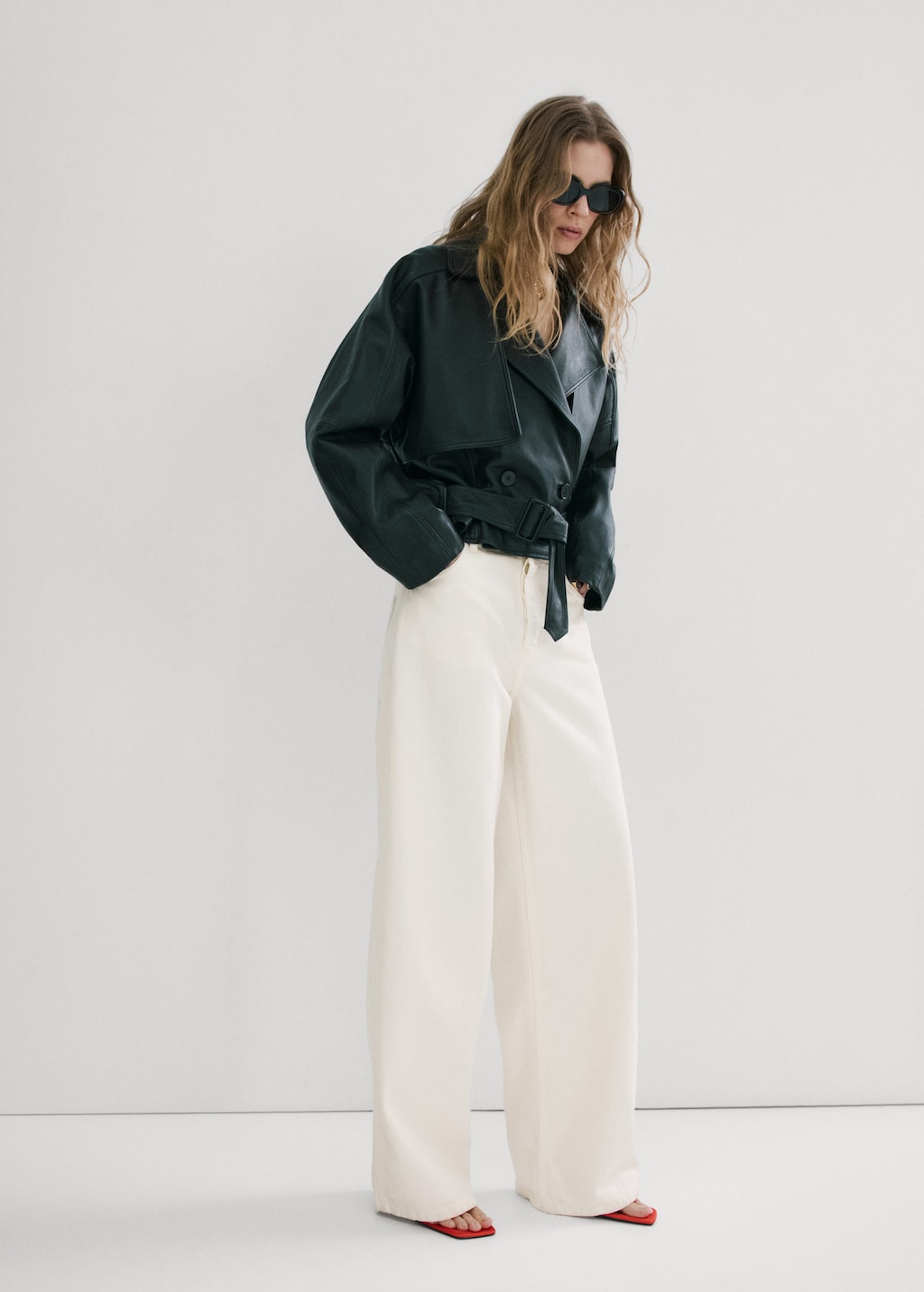 Mango Jean Balloon Taille Haute Blanc - Femme - 44 -  In White