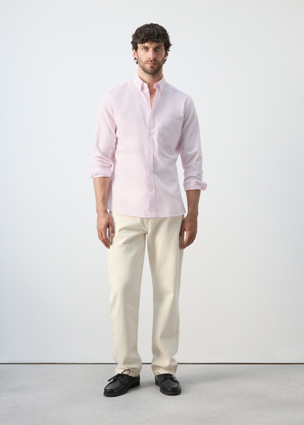 Mango Regular-fit Lightweight 100% Cotton Oxford Shirt In Pastel Pink
