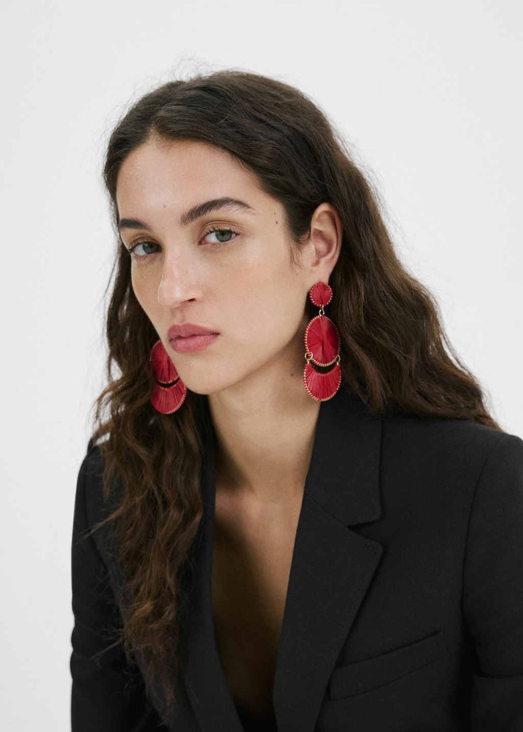 Mango Boucles D'oreilles Pendantes Design Circulaire Rouge - Femme - Taille Unique -  In Pink