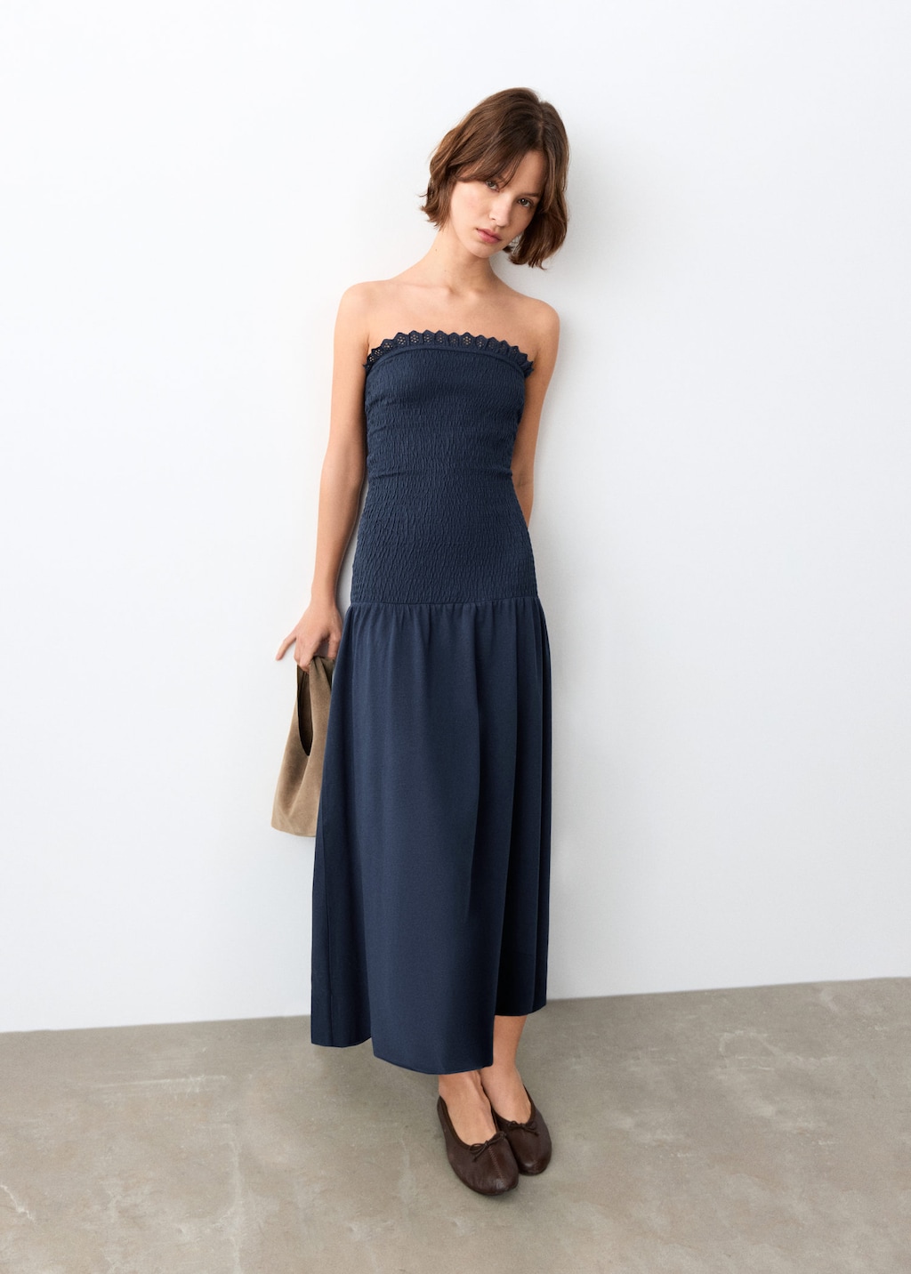 Mango Robe Bustier Bleu Marine - Fille - M -  Teen In Blue