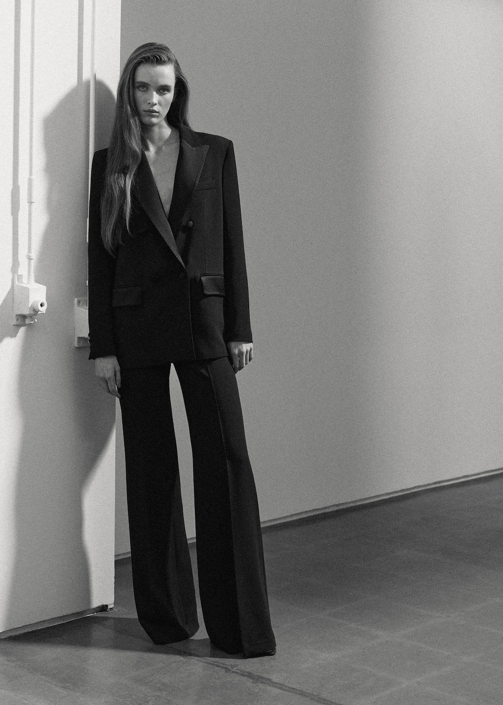 Mango Topstitched Blazer With Lapels In Black