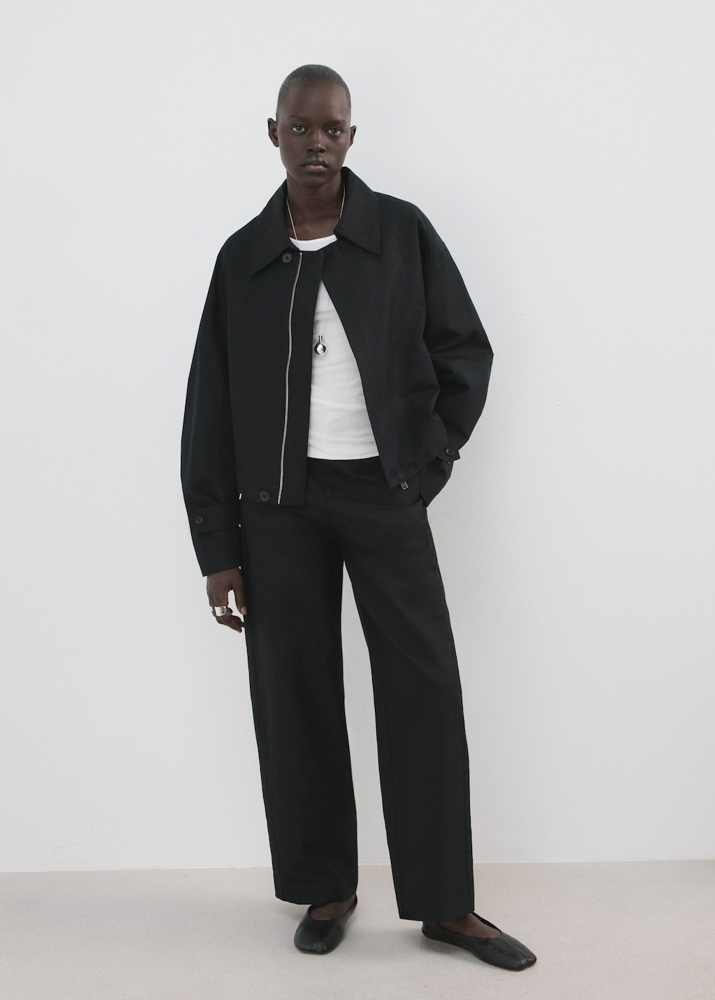 Mango Pantalon En Lin Taille Haute Noir - Femme - 42 -  In Black